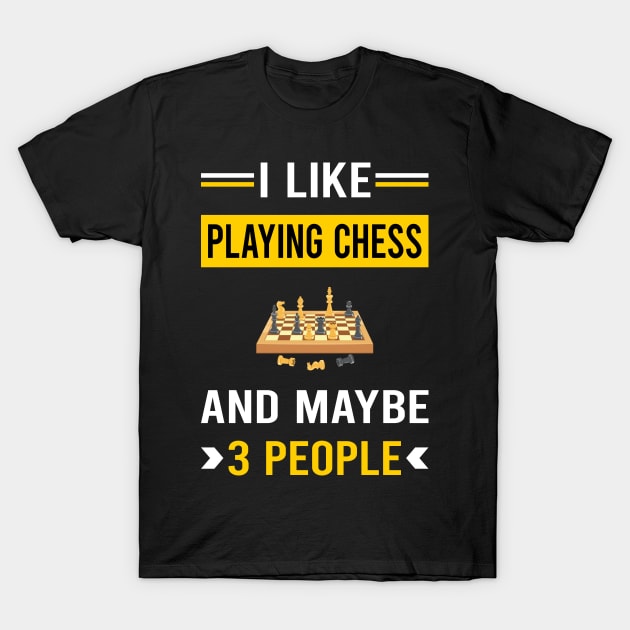 3 People Playing Chess T-Shirt by Bourguignon Aror